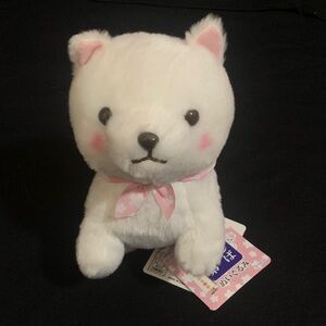 NWT Amuse Amufun White Shiba Dog Plush from Japan 5”